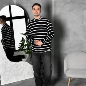 Светр зебра чорний