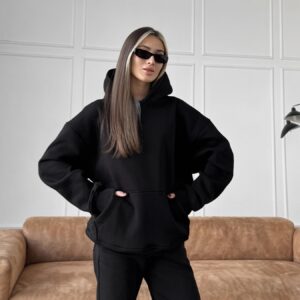 Оверсайз худі чорна