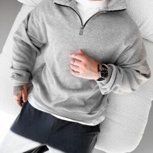 Светр на змійці сірий