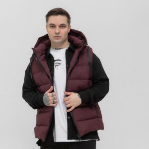 Жилетка з капюшоном бордова