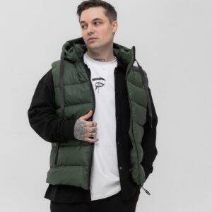 Жилетка з капюшоном зелена