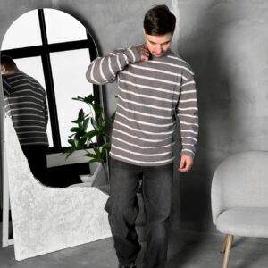 Светр зебра сірий